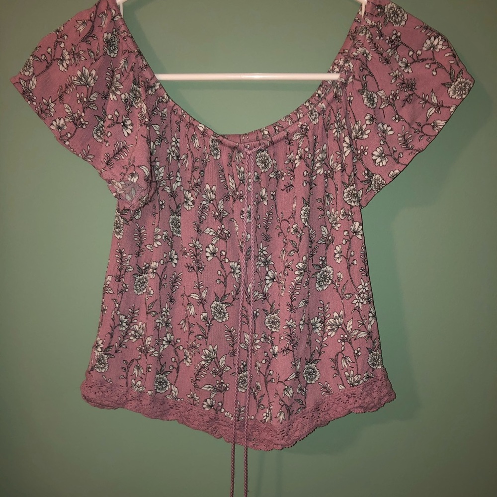 Light purple shirt with flowers